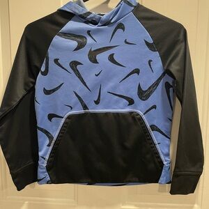 Nike Pullover Hoodie Boys Activewear, Black and blue, Boys Size S